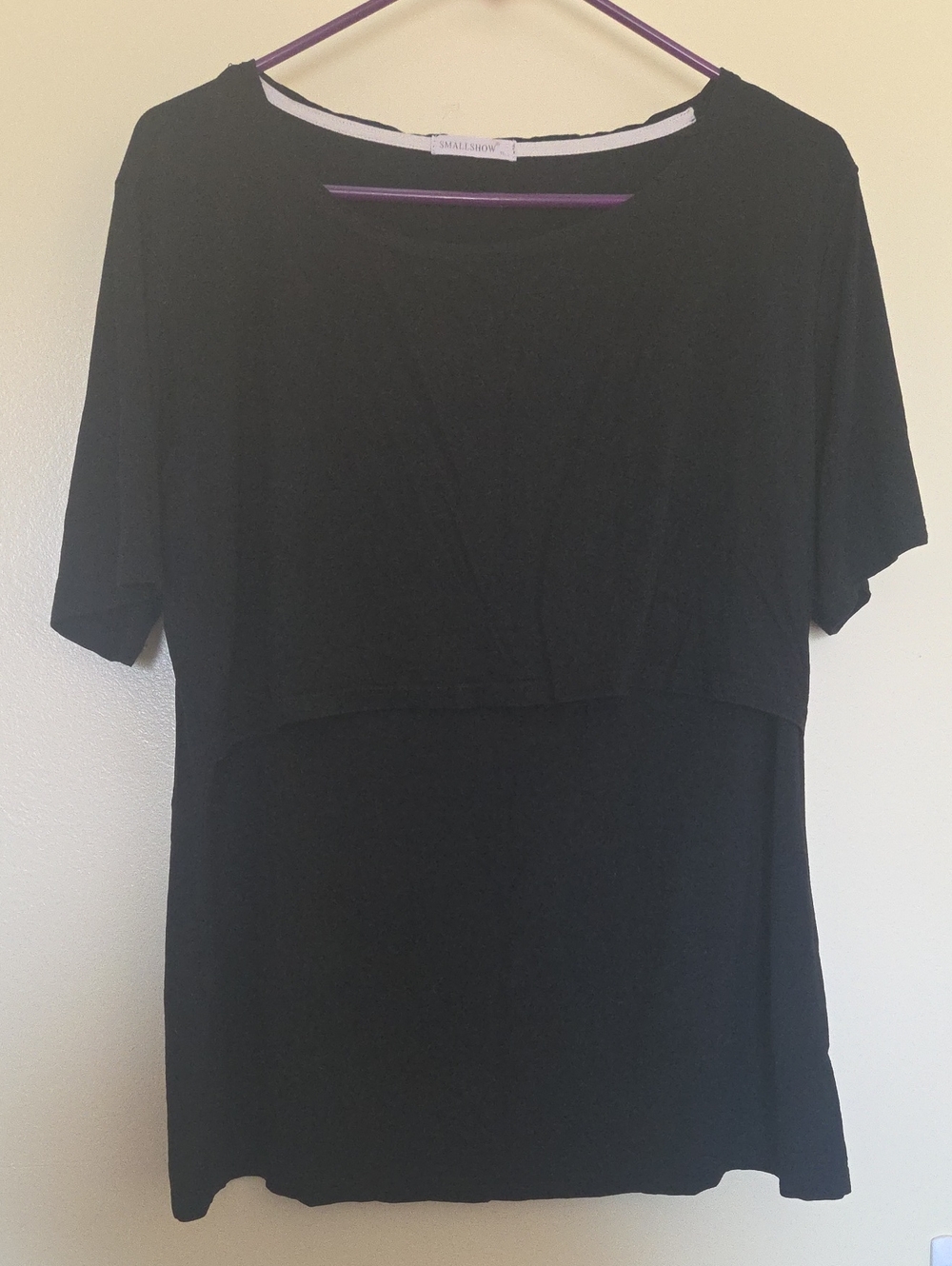 Smallshow Black Short Sleeve Nursing Top